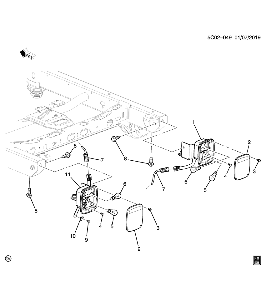 GM 84198465 LAMP,RR STOP