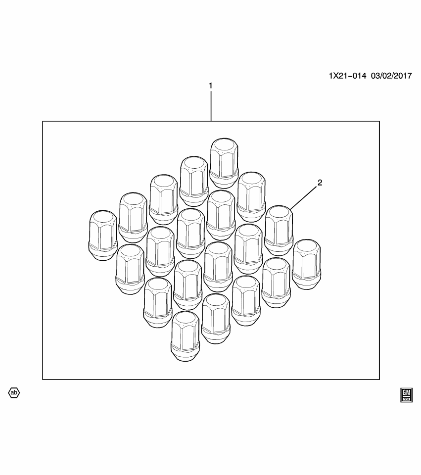 GM 9599473 Nut, Wheel M12X1.5X37.1