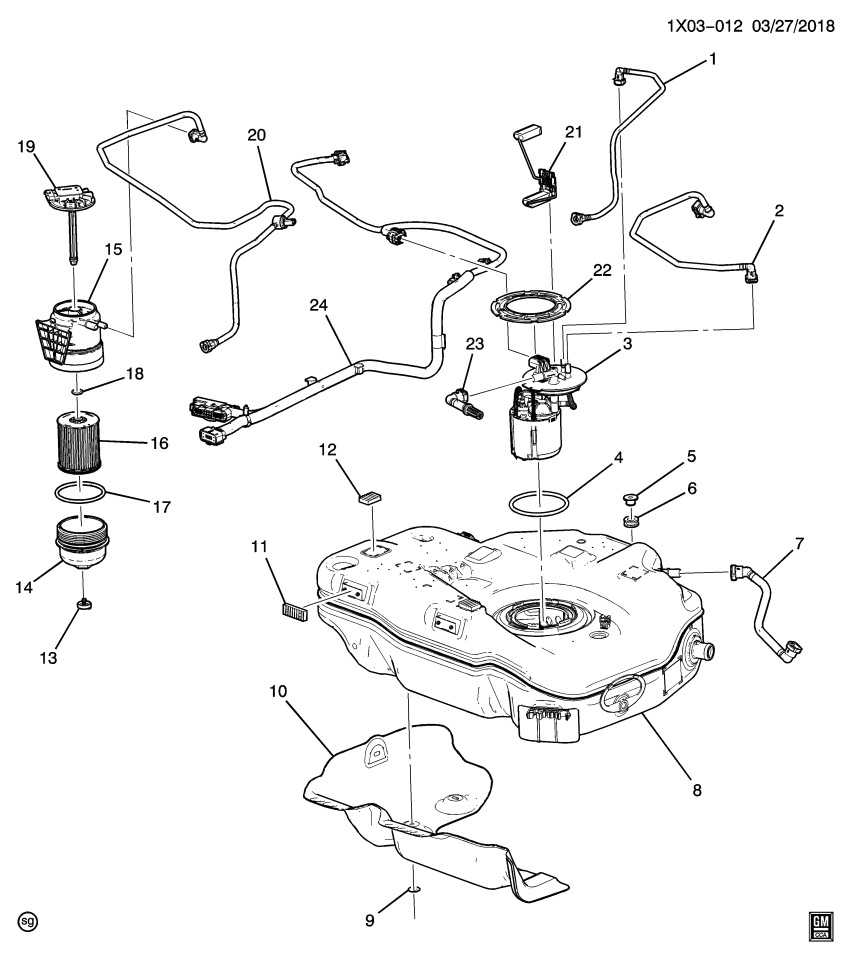 GM 84361087 Hose Assembly, F/Pmp Fuel Feed
