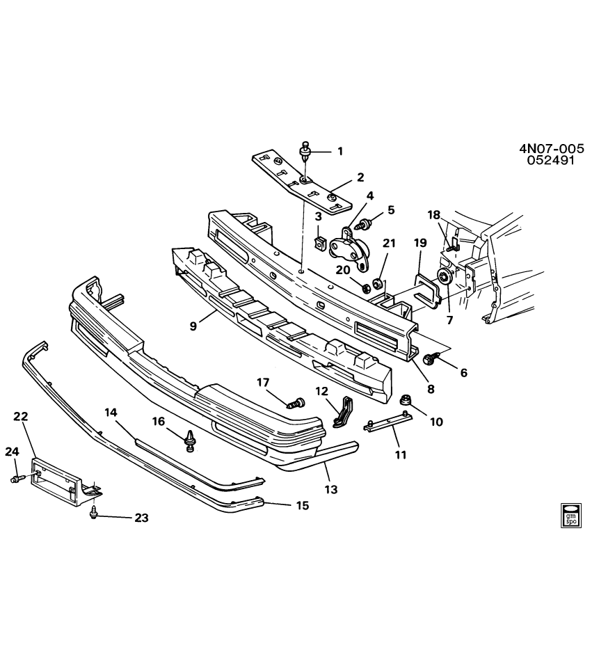 GM 22538346 Bar Assembly, Front Bumper Imp