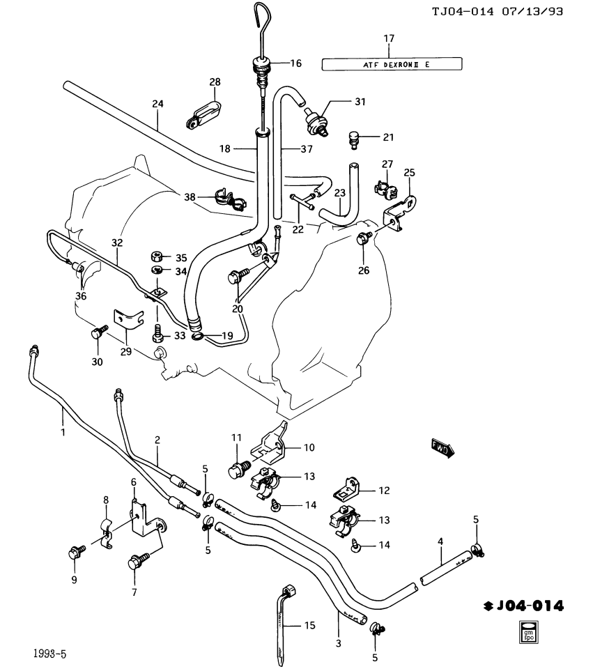GM 96058142 Transmission Oil Cooler Outlet Hose