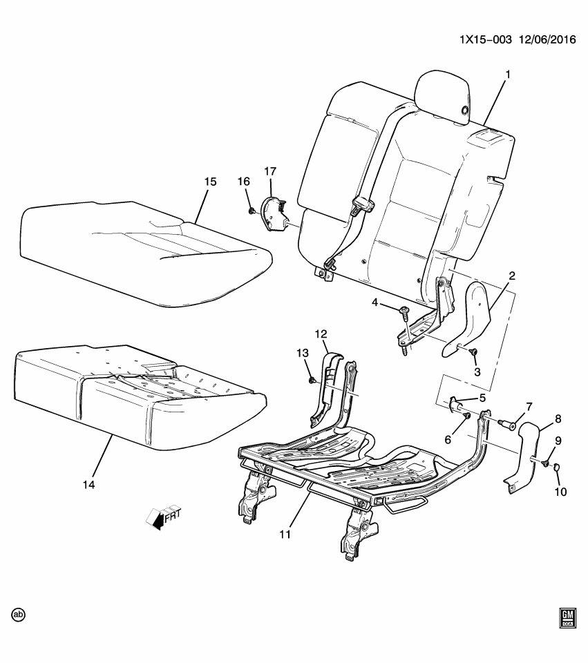 GM 84555799 Cover Assembly, R/Seat Cush *Ash Grey Y
