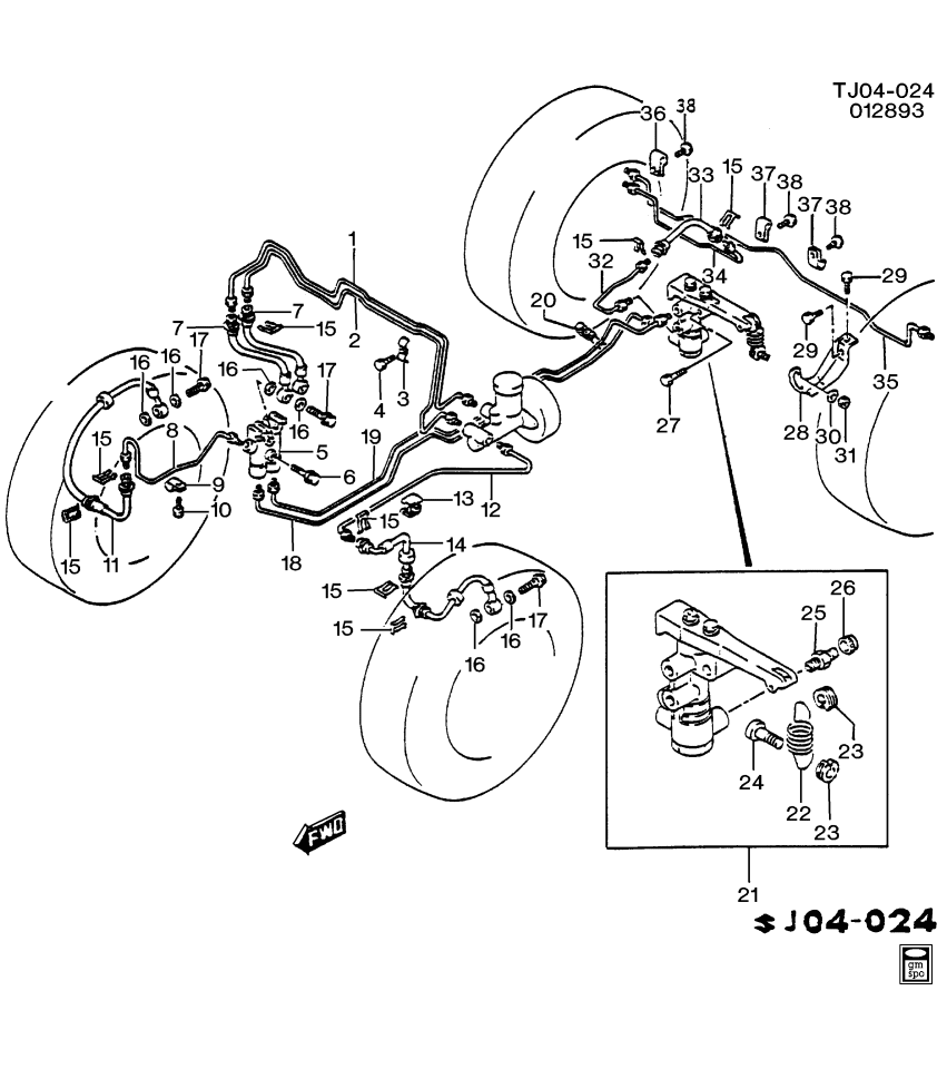 GM 96058728 PIPE, Hydraulic Brake