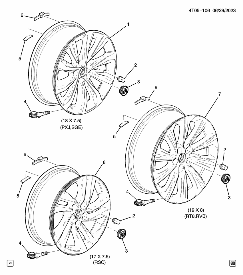 GM 42727440 WHEEL-FRT & RR *BLACK