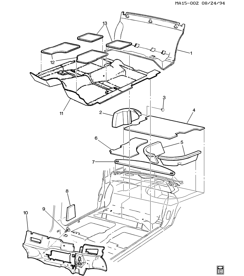 GM 10279935 BARRIER, Shroud and Dash and Vent Duct Panel