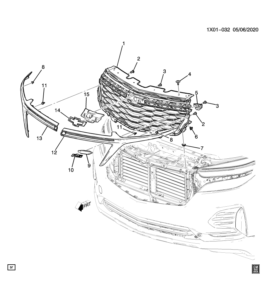 GM 11602922 RETAINER,FRT GRL