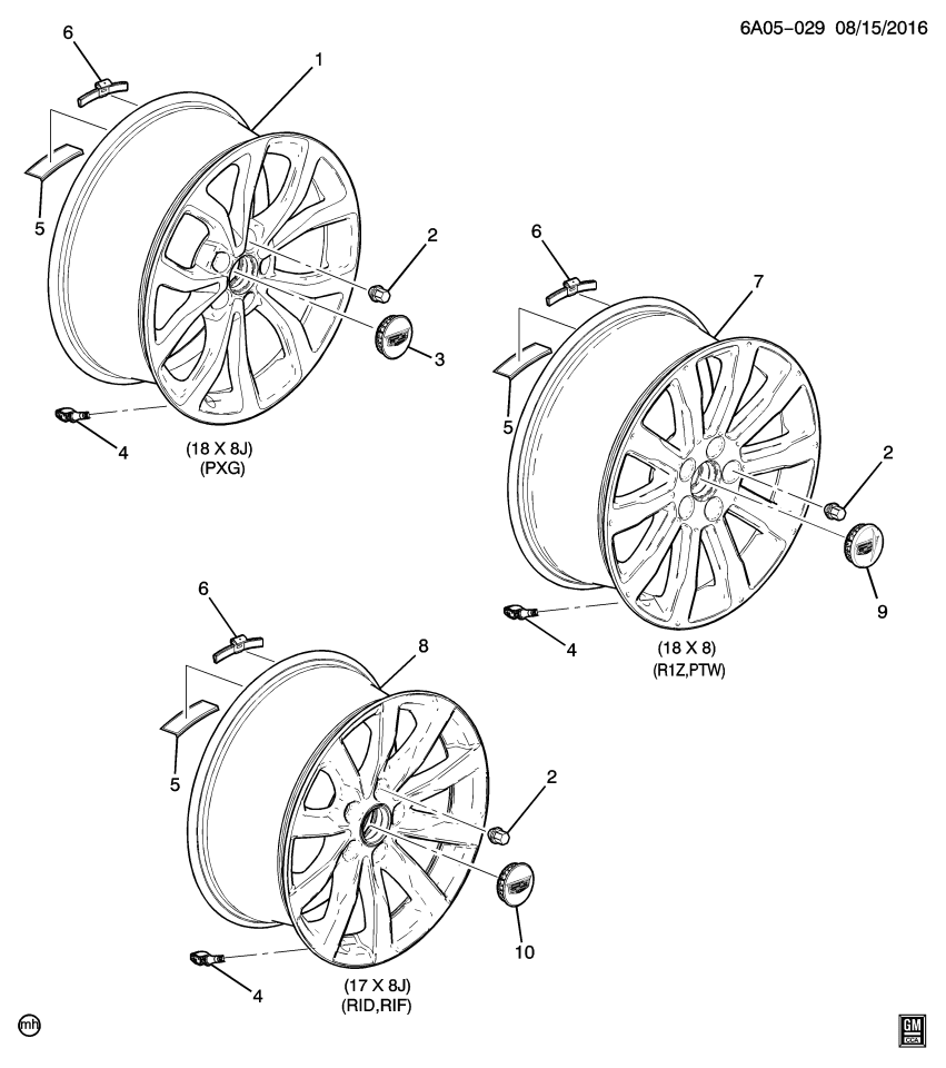 GM 23489520 Wheel, 17X8J Aluminum 42Mm Outside 115X5Xm12 Bellcrank