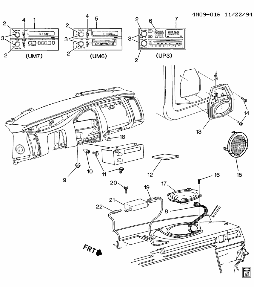 GM 22592729 GRILLE, Radio Auxiliary Speakers