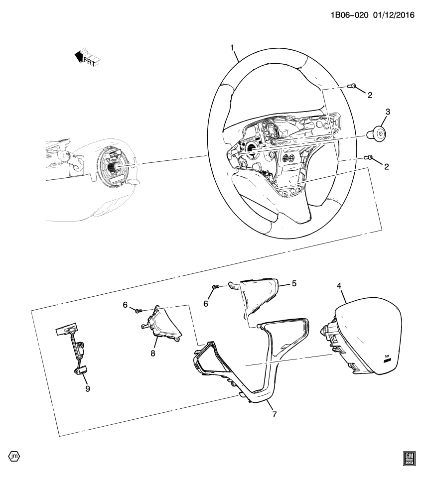 GM 42608277 Steering Wheel Assembly *Dark Atmosphr