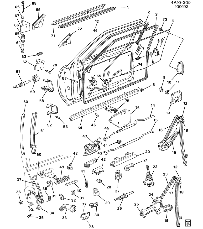 GM 10177232 CHANNEL, Front Door Window