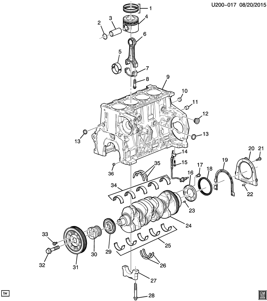 GM 12625399 Bearing, Crankshaft Upper *Yellow
