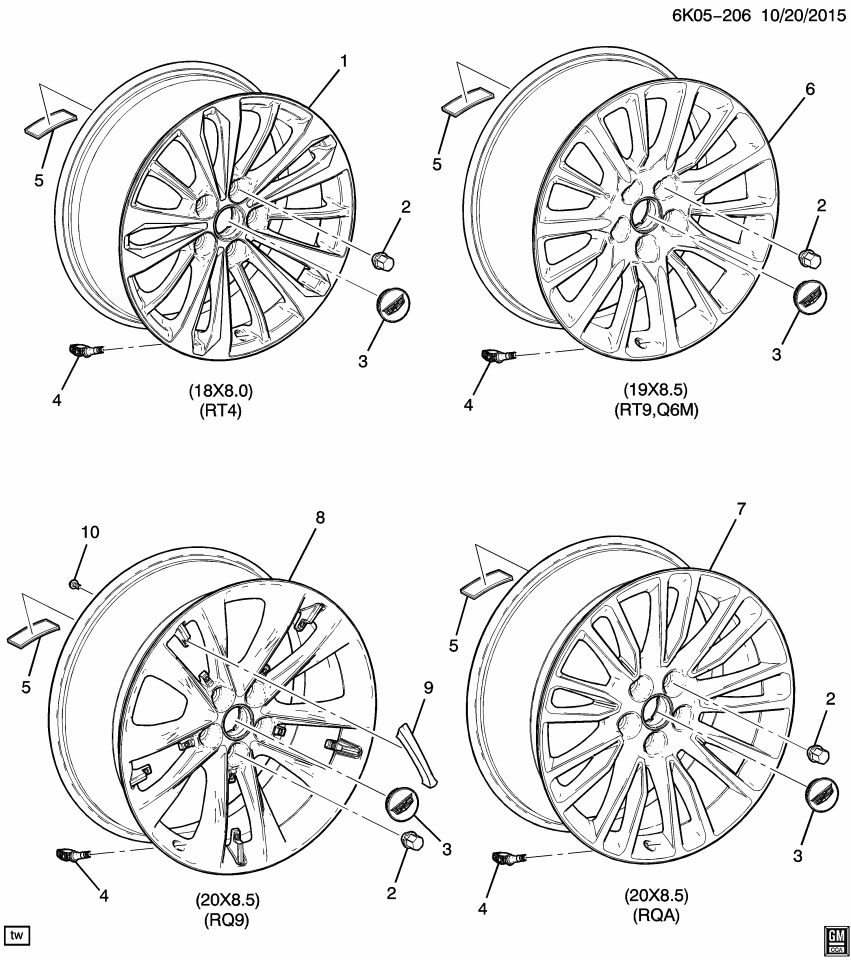 GM 22941665 Wheel Rim, 18X8.0J Aluminum 35Mm Outside 120X5Xm14 Bellcrank *Machine Face