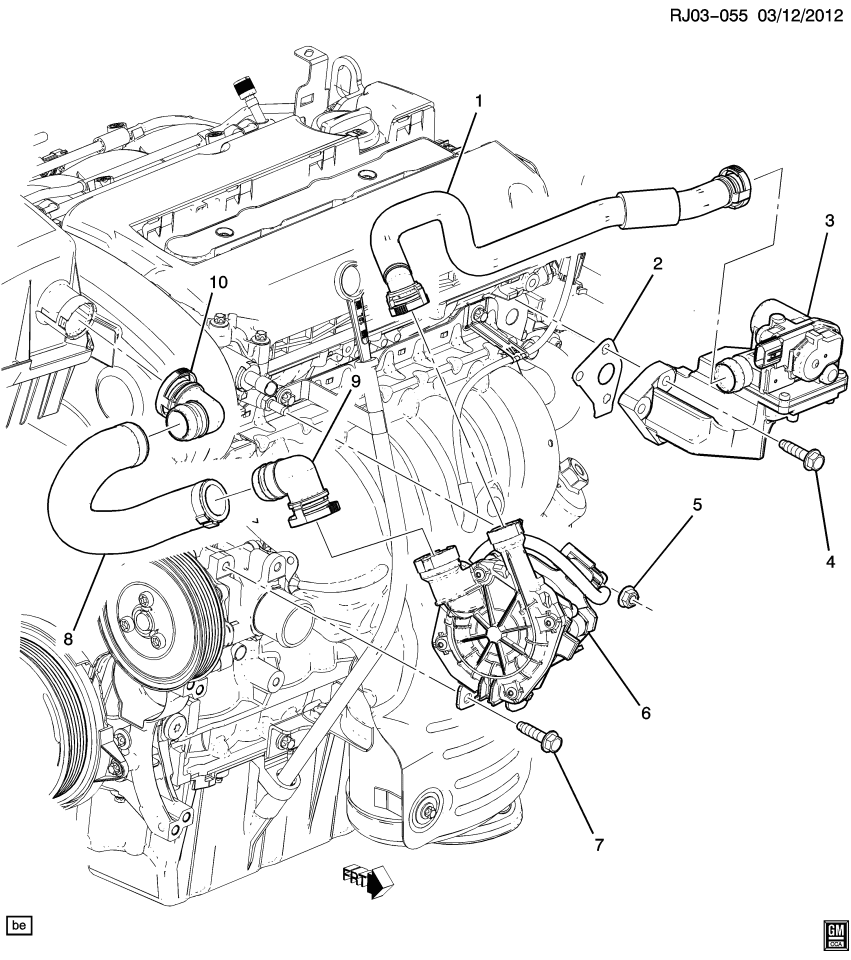 GM 95159694 Pipe, Secondary Air Injection Pump Air Cleaner