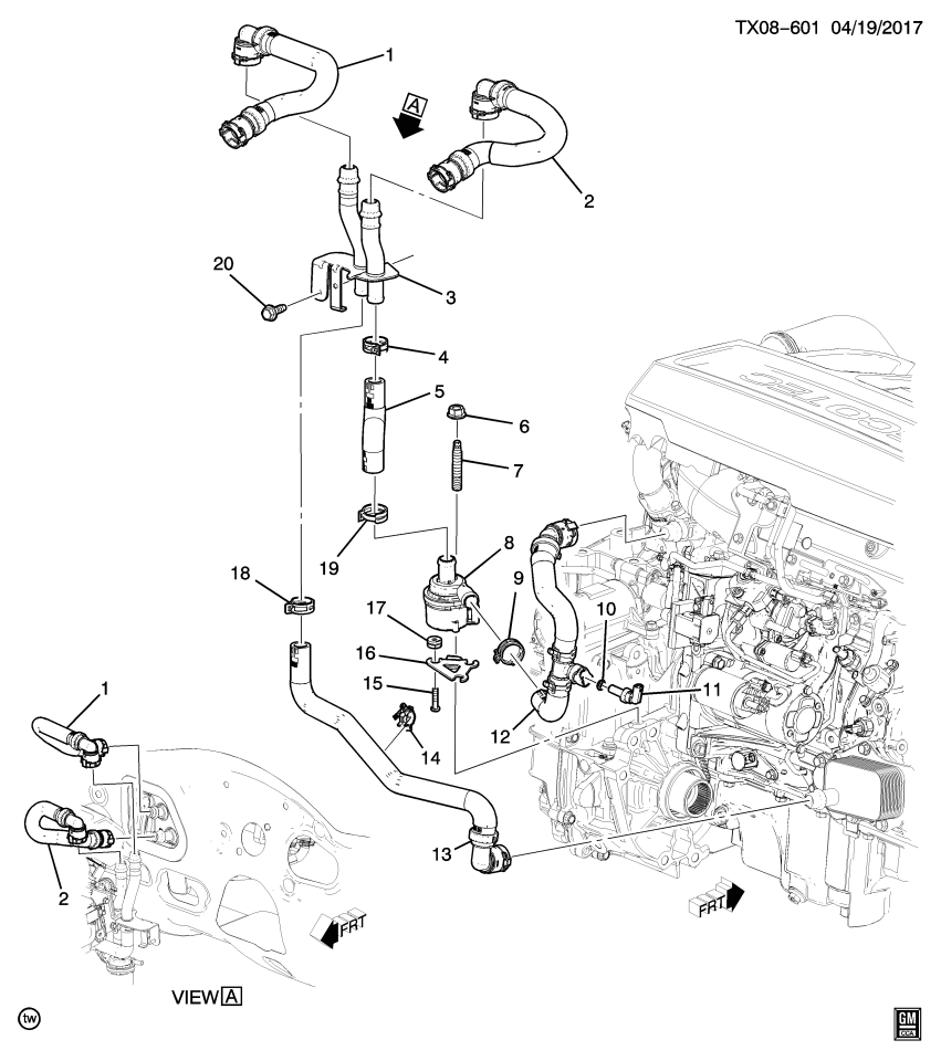 GM 84129290 Hose, Heater Water Auxiliary Pmp Inlet