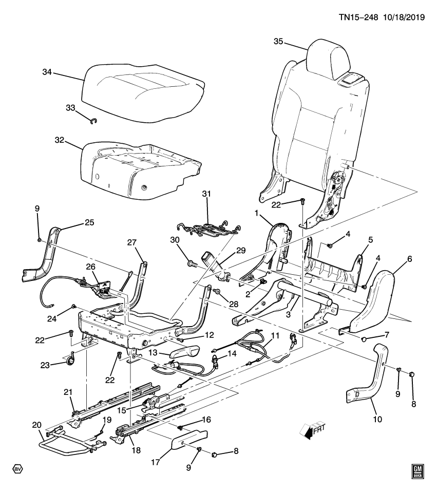 GM 84686901 Cover Assembly, R/Seat Cush *Black