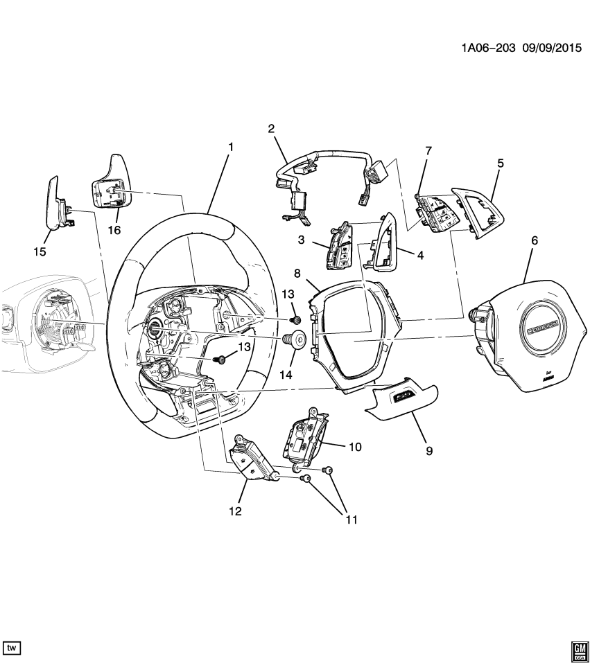 GM 84420901 Steering Wheel Assembly *Black