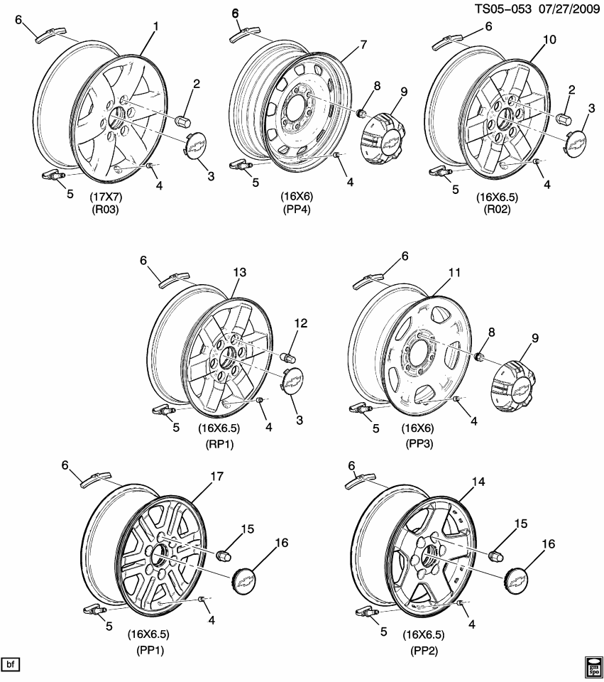 GM 9597845 Wheel Rim Assembly, 16X6.0J 41Mm Outside 139.7X6Xm12 B