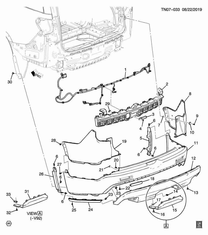 GM 84810239 Harness Assembly, Rear Object Alarm Sen Wrg