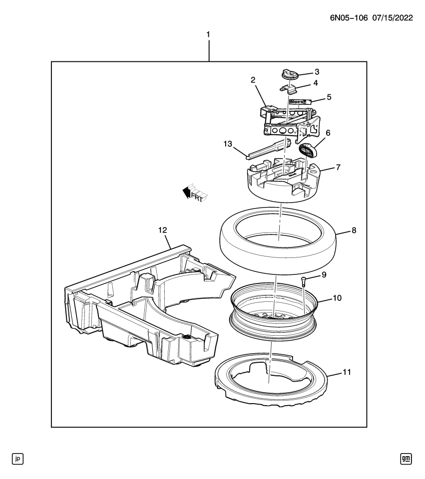 GM 87867248 TIRE KIT-SPA *BLACK