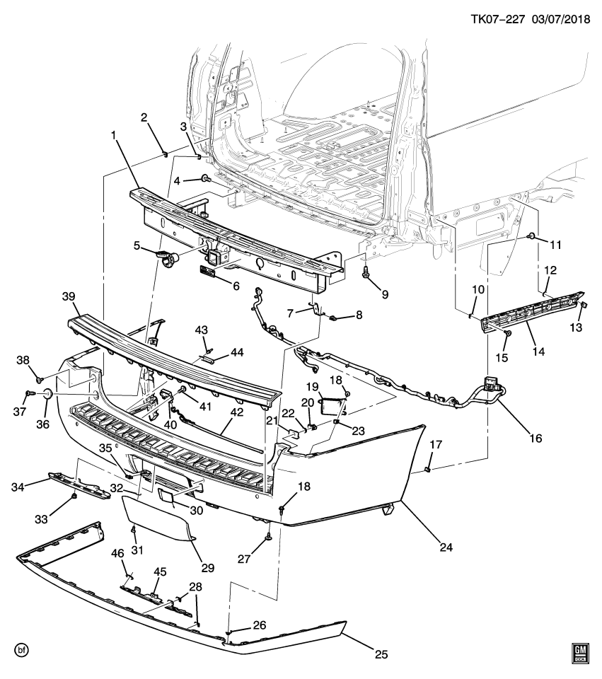 GM 84335281 Fascia Assembly, Rear Bpr Upr *Serv Primer
