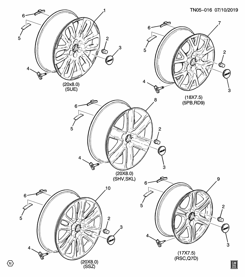 GM 84425034 Wheel, 20 X 8.0, J, Aluminum, Design 33