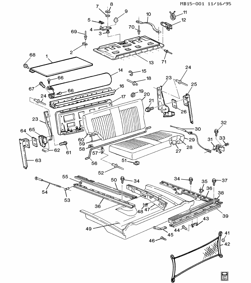 GM 20004859 FRAME, Rear Seat Cushion (With Frame)
