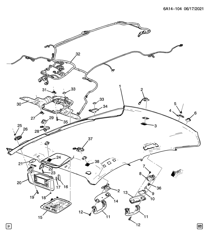 GM 84190568 Harness Assembly, Windshield Header Wiring