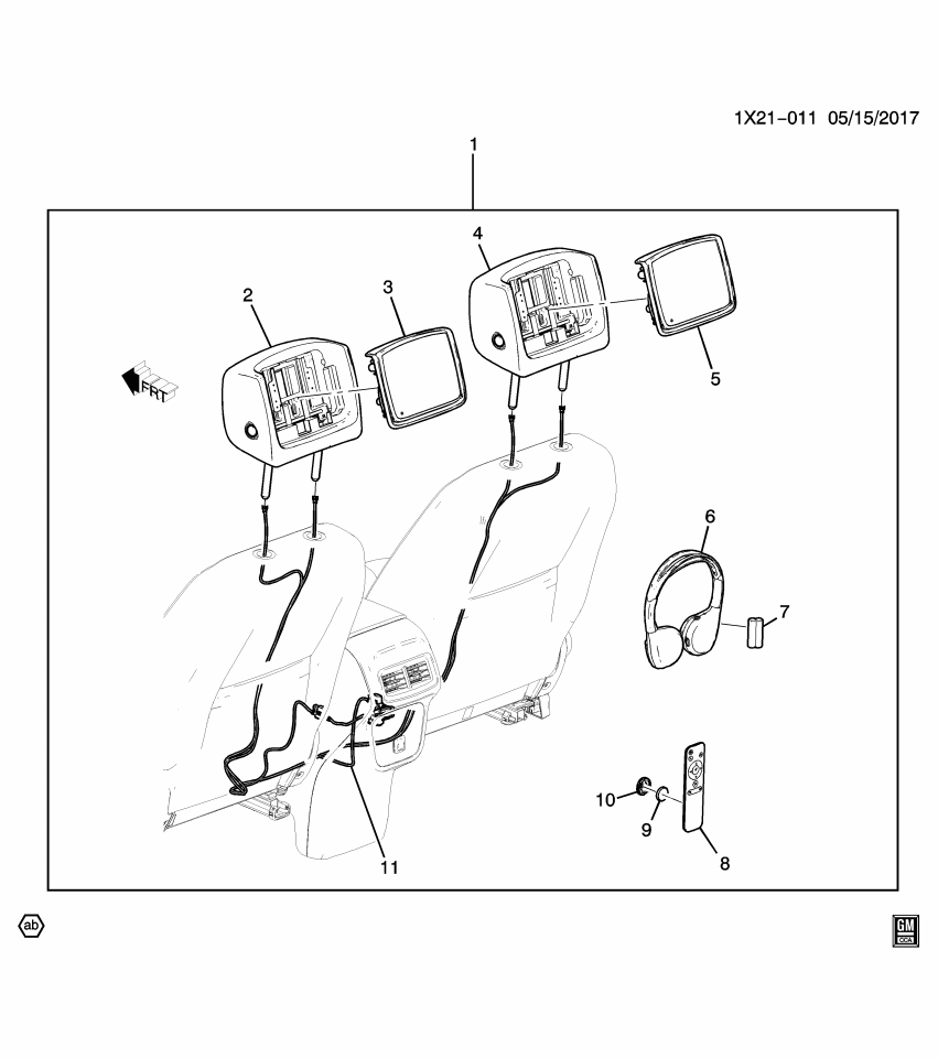GM 84186204 Pad Assembly, F/Seat H/Rst *Black