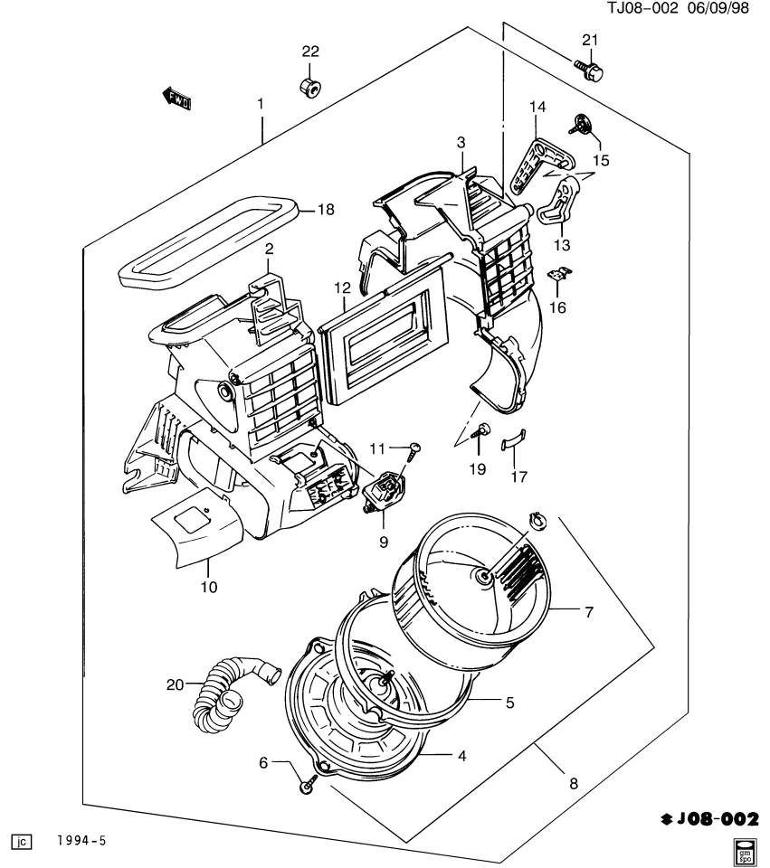 GM 91171747 Case,Heater Blower