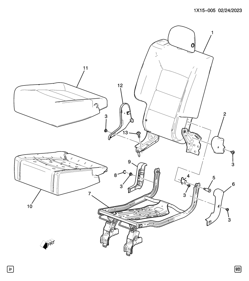 GM 84666389 Cover Assembly, R/Seat Cush *Black