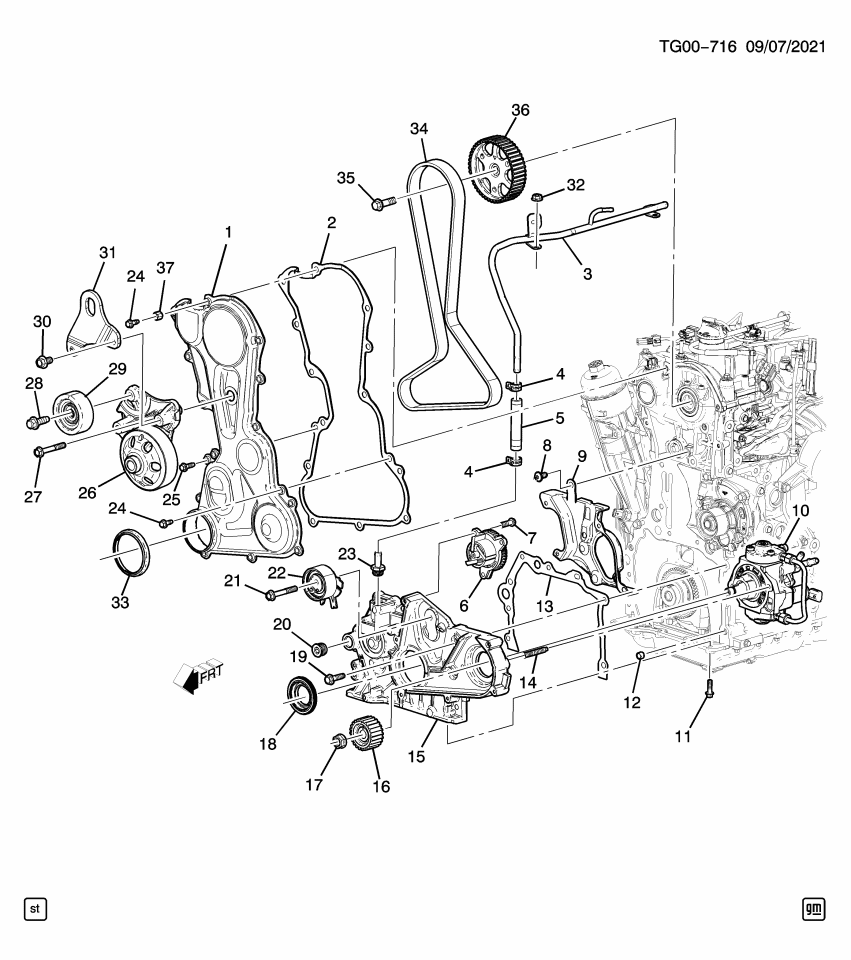 GM 55595129 Bolt/Screw, Timing Belt Rear Cover