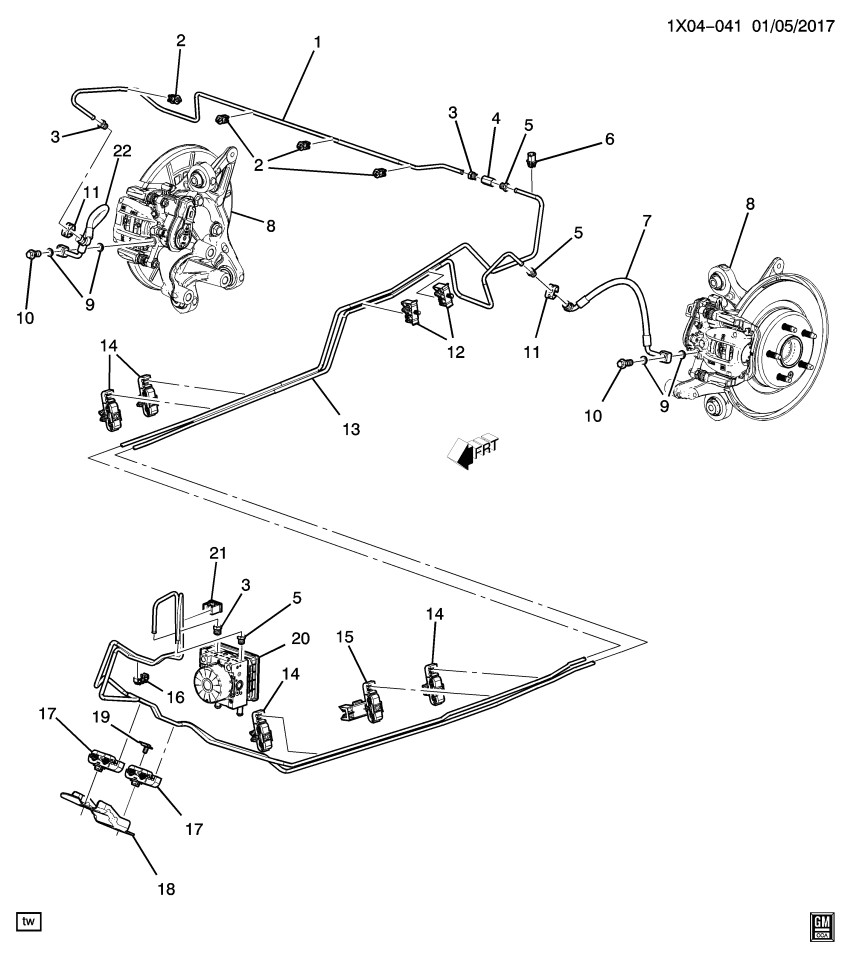 GM 23385612 Clip, Brake & Fuel Feed & Fuel Return Front Pip