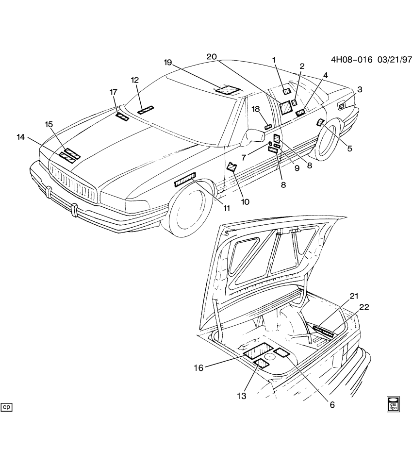 GM 25605324 Label, Dash Wiring Harness Accessory Relay & Fuse Identify