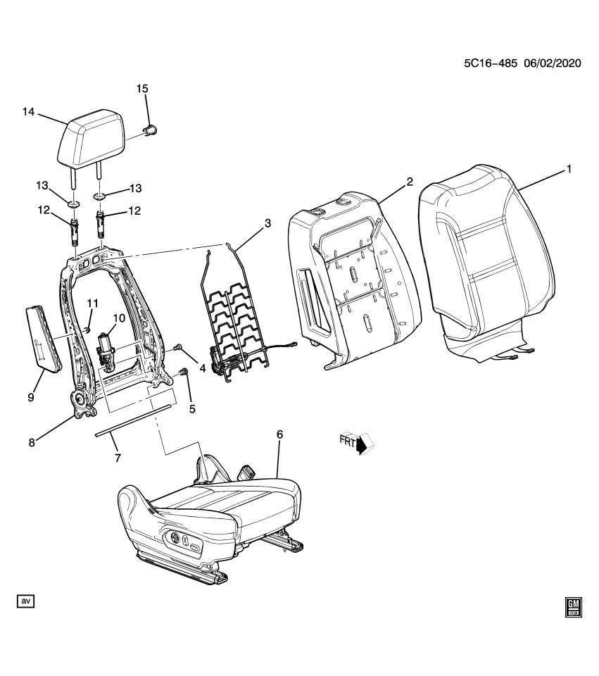 GM 84613109 Bezel, F/Seat H/Rst Gde *Brandy