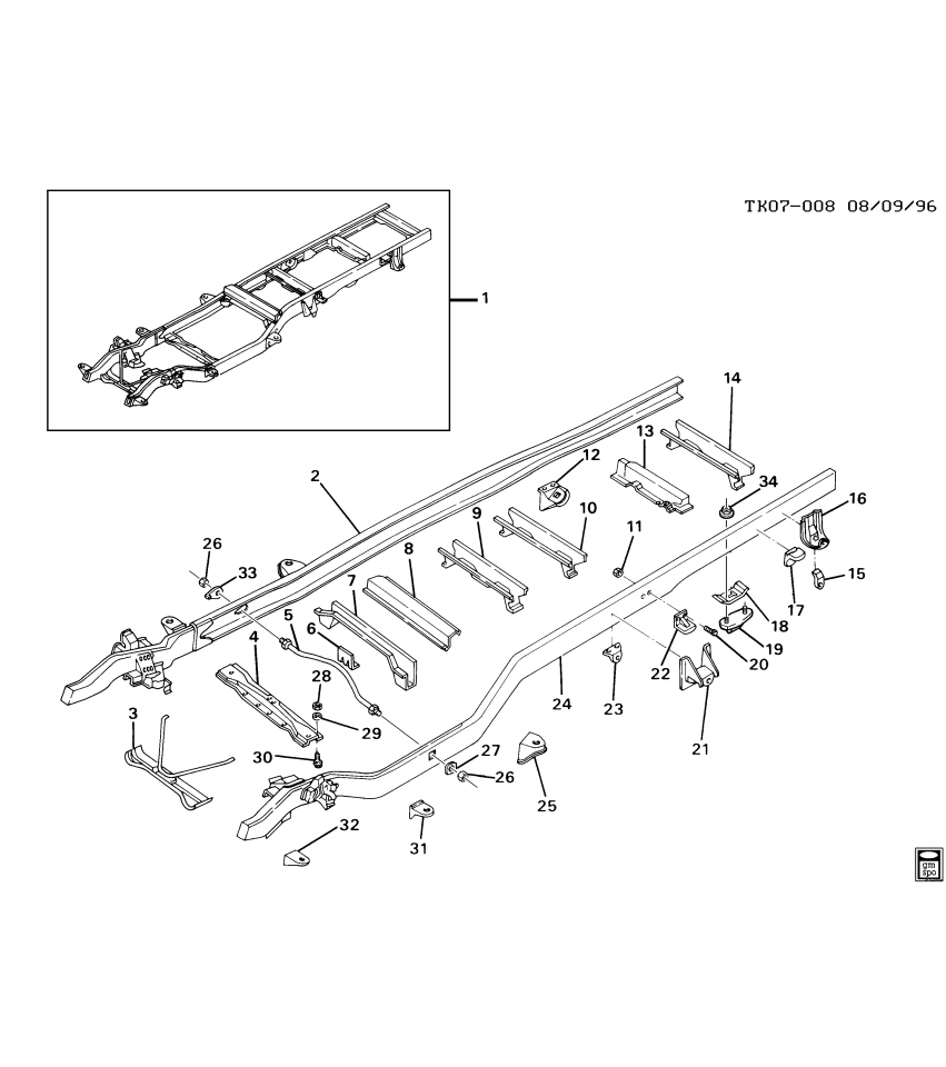 GM 15567994 CROSSMEMBER, Rear Frame Cross