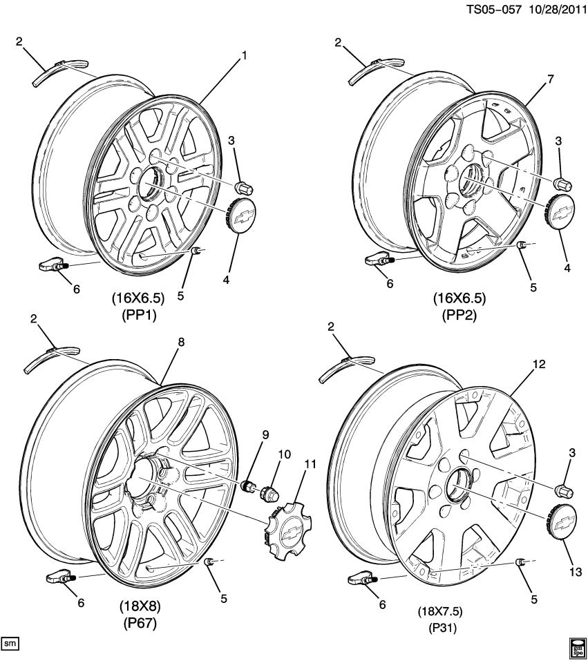 GM 9597842 Wheel Rim, 16X6.5J 23Mm Outside 139.7X6Xm12 Bellcrank