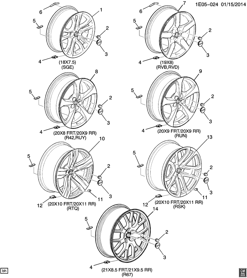 GM 23129067 Wheel Rim, Rear