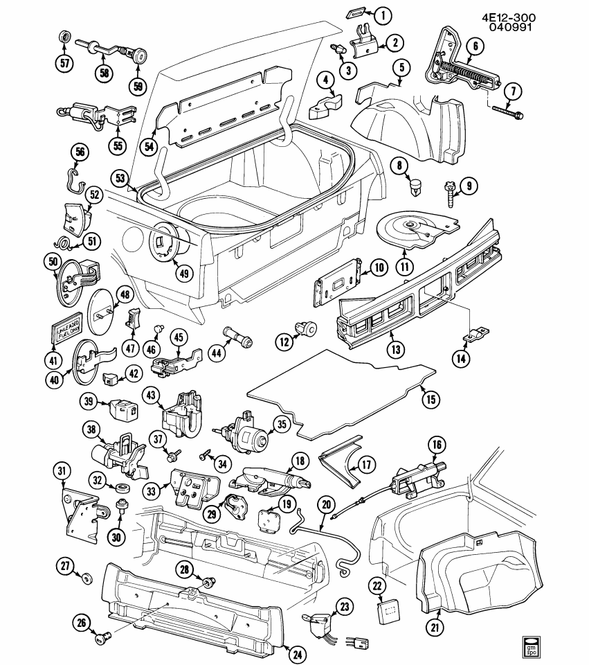 GM 20723930 W/Strip Assembly, Compartment Lid Source: P