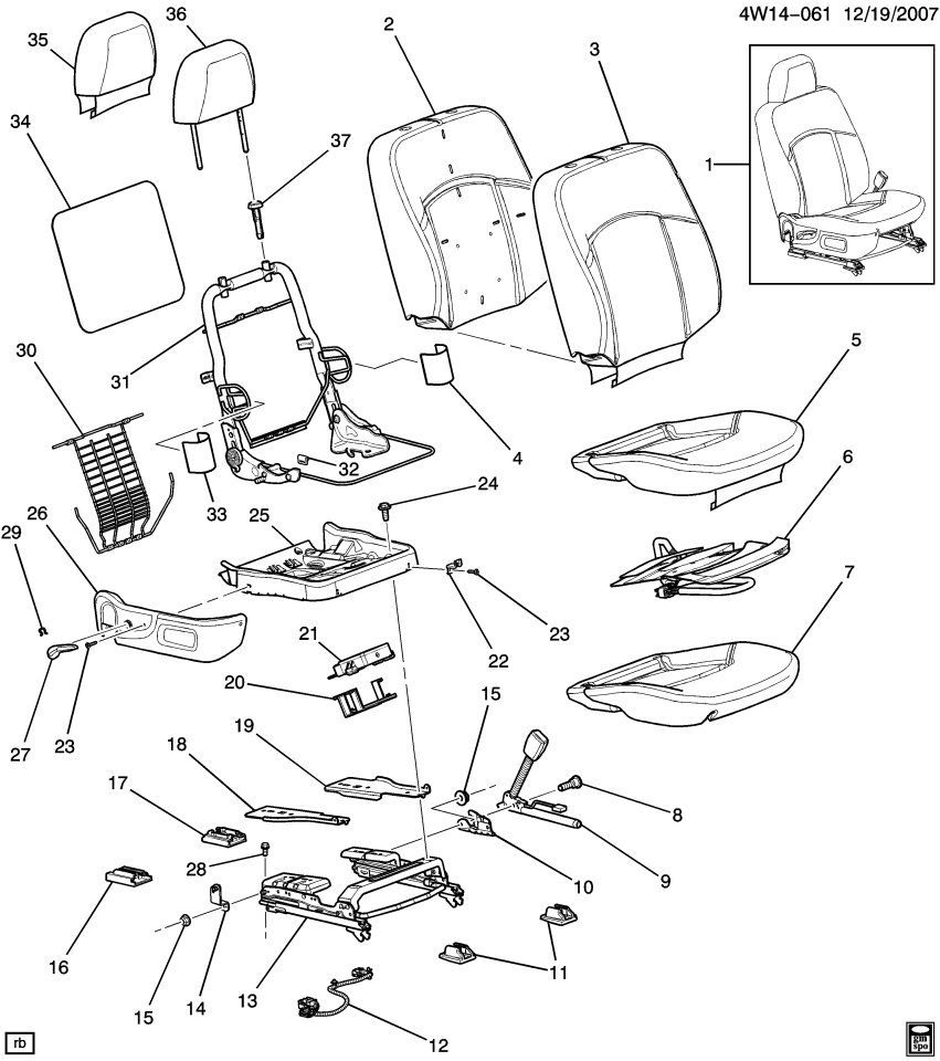 GM 19124103 Module Kit,Inflator Restraint Front Pass Presence (W/ Sensor)