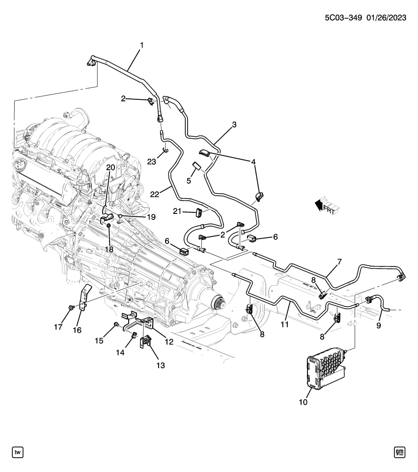 GM 37183457 BRACKET ASM-FUEL FEED & RTN FRT HOSE