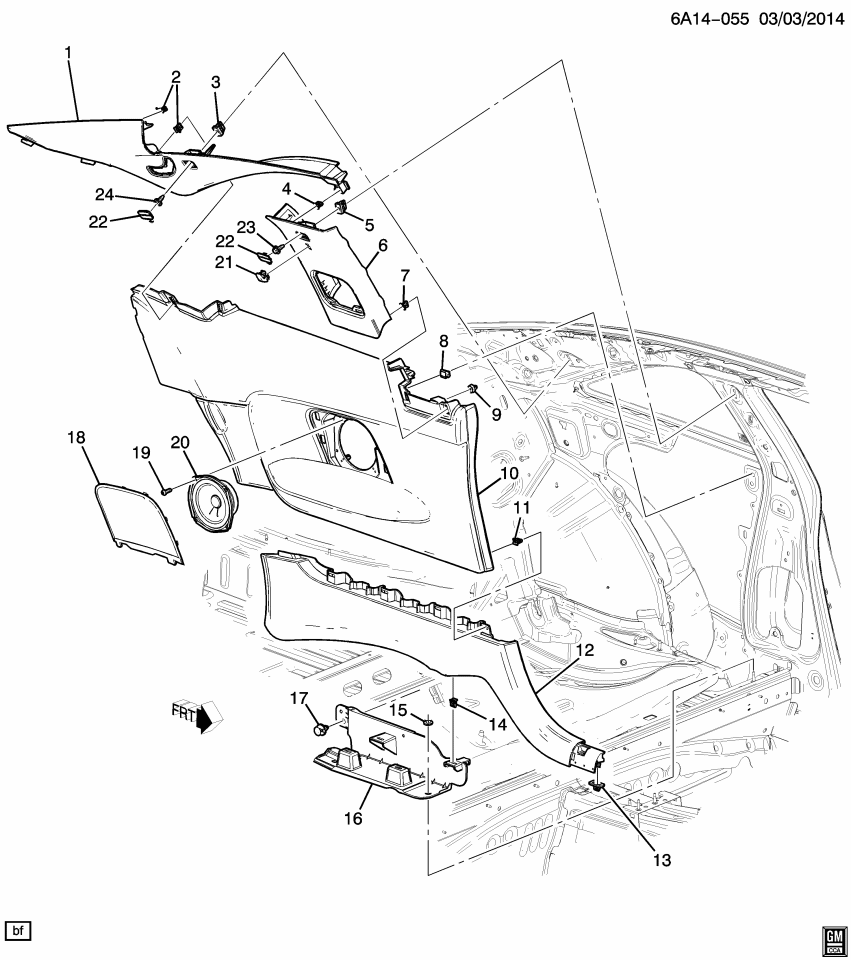 GM 23351602 Bracket Assembly, Quarter Upper Trim Panel