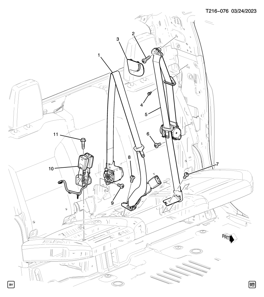 GM 86518267 RETRACTOR KIT,R/SEAT CTR BELT *BACKEN BLACK