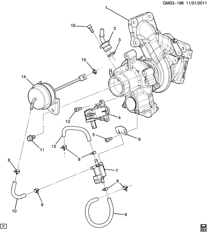 GM 12650090 Hose, Turbo Wastegate Regulator Solenoid Valve