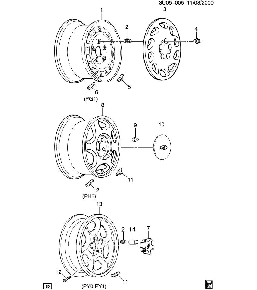GM 12361584 Wheel Rim Kit, Front, Rear Or Spare