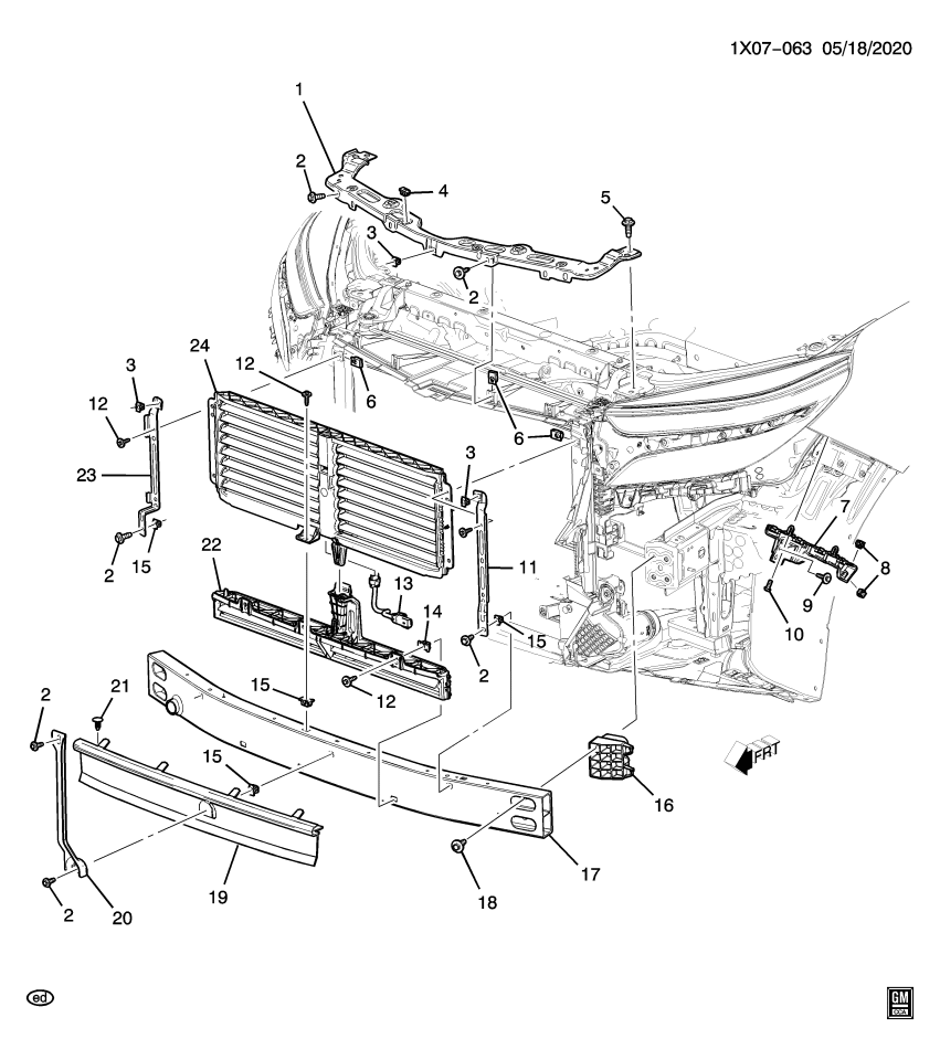 GM 84468810 Brace, Front Bpr Fascia Supt