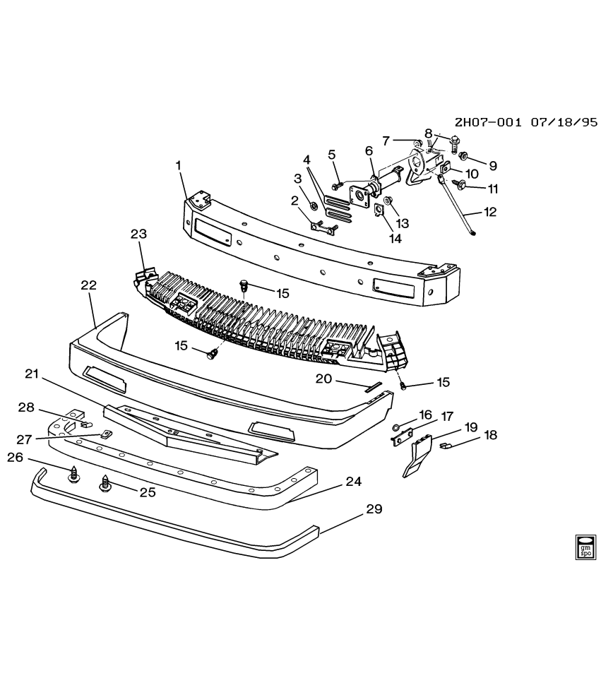 GM 16506084 Support, Front Bumper Fascia