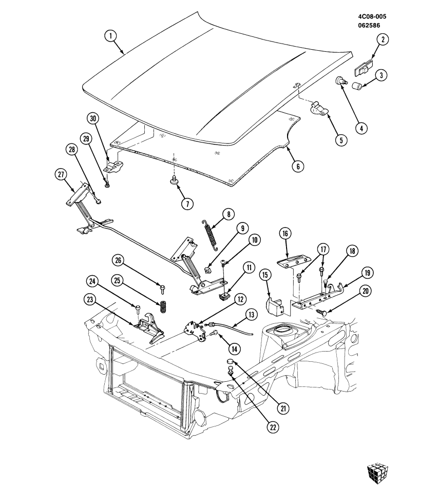 GM 25536930 Insulator, Hood
