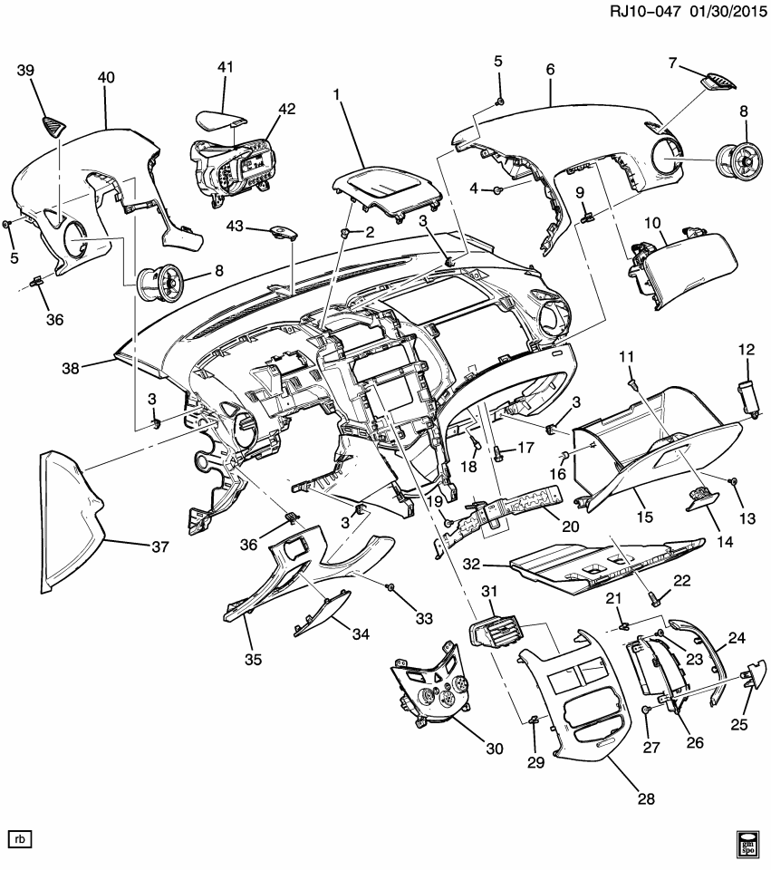 GM 95291535 Cover Assembly, I/P Lwr Tr Pad *Black