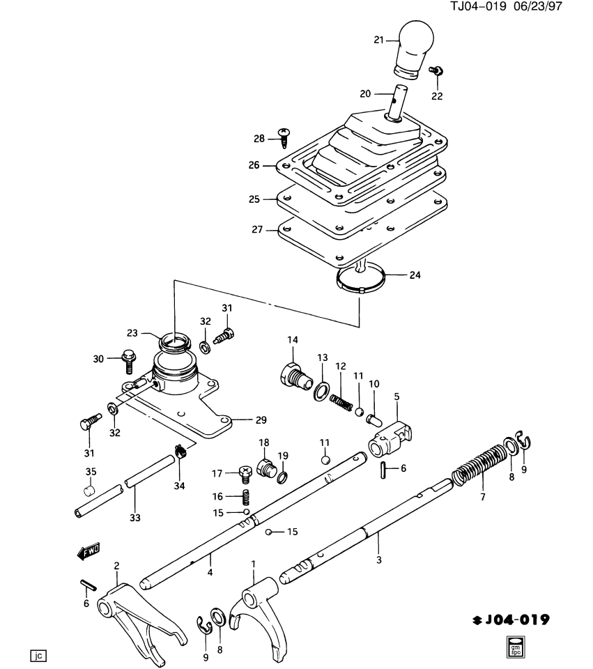 GM 96058455 Housing, Transfer Case Control Lever