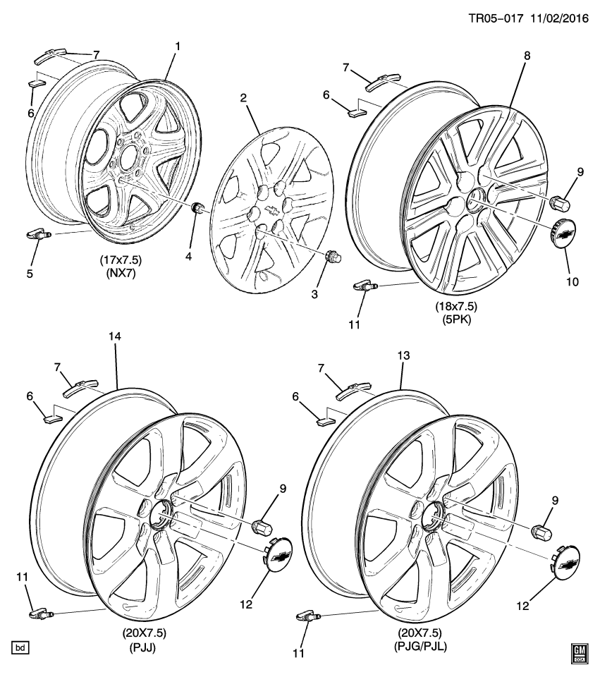 GM 84057183 Wheel Rim, Front & Rear